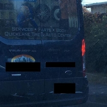 Unfortunate placement of van graphic