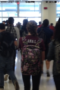 Unfortunately placed backpack straps