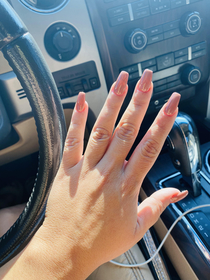 UPDATE I went back and I politely asked to get the polish re-done and they were nice too Didnt charge me and now Im really happy with my nails 