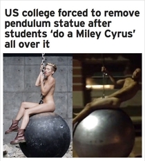 US college forced to remove pendulum statue from college