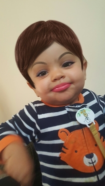 Used a make up app on my  year old son and it turned him into a strong independent woman who dont need NO man
