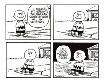 Valentines Day Peanuts strip from  by Charles Schulz