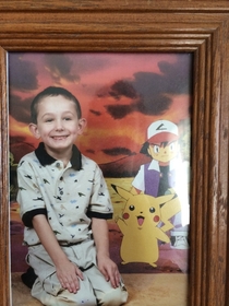 Visited my roommates house and found this glorious photo of him as a kid