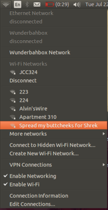 Visiting a friend and one of his neighbors has an interesting Wifi name