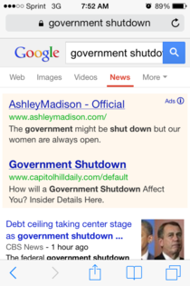 Was looking up info on the government shutdown and this popped up in the google news results