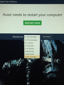 Was not expecting this option Thank you Avast