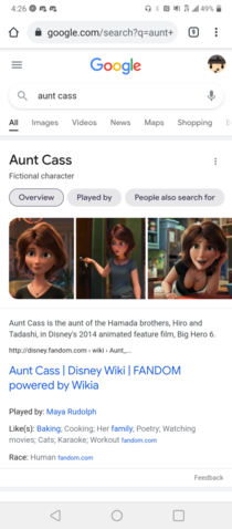 Watching wreck it ralph and showed my mom the sassy house wives ad is aunt cass had to choose a different picture because of this