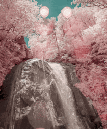 Waterfall cinemagraph in infrared