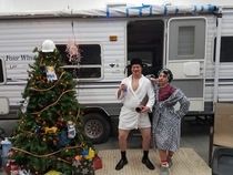We had a white trash Christmas party I think our guests nailed it