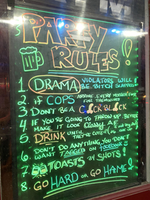 We noticed these bar rules in Ft Worth last night