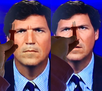 We were watching Tucker Carlson and I noticed something I cant unsee it now 