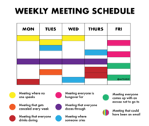 Weekly meeting schedule
