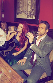 Welcome to  Where Ryan Reynolds drinks gin with Taylor Swift dressed as a mermaid