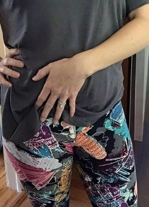 Well positioned Leaning Tower of Pisa on yoga pants