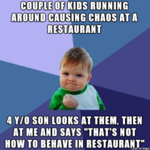 Went out to dinner with my wife and young son Achieved one of the greatest parenting accomplishments ever