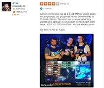 Went to find reviews of the local laser tag arena Found this gem