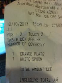 When asked for a name for my table I said Batman This is what I got
