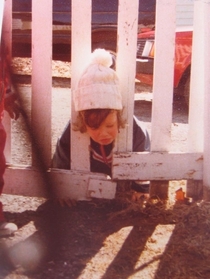 When I was small I got my head stuck in a fence and instead of assisting me my parents ran for the camera This is my earliest memory