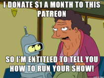 When someone only donates  to a patreon