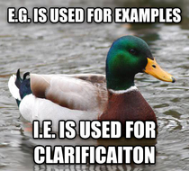 When to use ie and eg