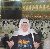 When you are trying to perform hajj but Slipknot is life
