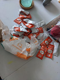 When you ask for  hot sauce at Taco Bell