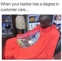 When your barber has a degree in customer care