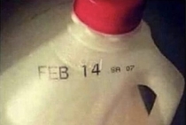 When your milk has a valentines date and you dont