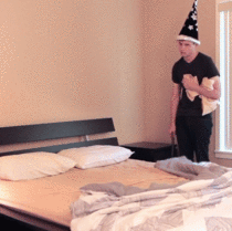 When your stupid wizard parents force you to make the bed
