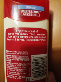 Whenever I buy something from Old Spice I always read the back