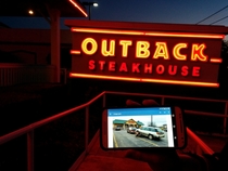 While eating dinner at Outback I saw your Outback pulling an Outback stopped to eat at Outback parked outback