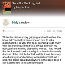While I was appalled someone gave the novel To Kill a Mockingbird one star they do have a point