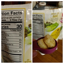 Who the heck measures croutons in tablespoons