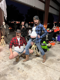 Wife and I had a little fun with our last minute costumes