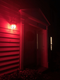 Wife wanted holiday-colored porch lights Shes not loving her new name - Roxanne