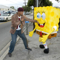 Will Smith punching SpongeBob SquarePants during Nickelodeons th Annual Kids Choice Awards 