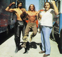 Wilt Chamberlain Arnold Schwarzenegger and Andre The Giant