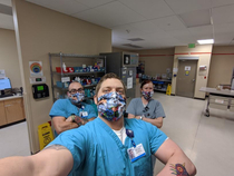 With the new CDC recommendations a volunteer made some fun cat cloth masks for our department
