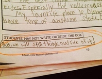 -year-old student with some standardized test sass