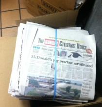 Yesterday at my McDonalds the owner asked us to throw away all these free newspapers