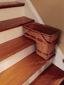 You know you play too many videogames when you see this and immediately think the basket clipped through the stairs