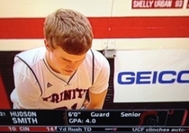 You know youre a white basketball player when the only stat they have for you is your GPA