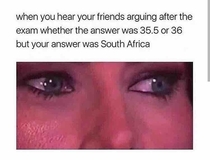 You mean it WASNT South Africa