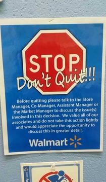 You might work at Wal-mart if