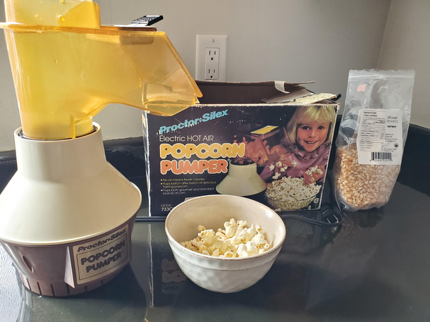  Found this Popcorn Pumper at the thrift store For all your pumped popcorn needs