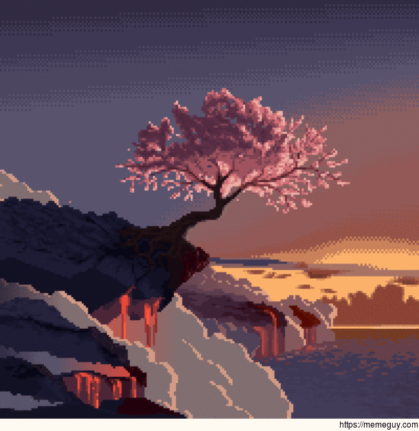  Last tree pixelart seamless scene