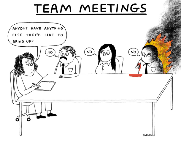  me in team meetings