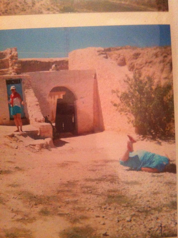  photo in Tunisia Taken with a wide up camera Didnt realise what we had taken until the photos were developed Poor woman
