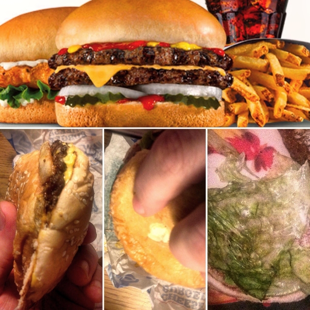  Real Deal Hardees Burger with two top buns