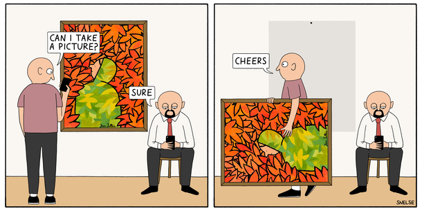  Take a picture art on wall is by Jean Jullien